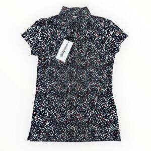 NWT Daily Sports Graceful Tour Golf Polo Shirt Women's‎ Small Black Pattern